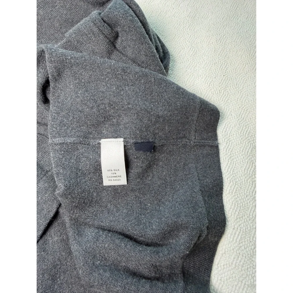 Banana Republic Mens XL Gray Silk Cashmere V-Neck Sweater Minimalist Knit Top